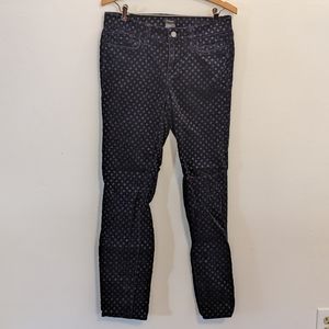 🌙 Navy Velvet Polkadot Skinnies